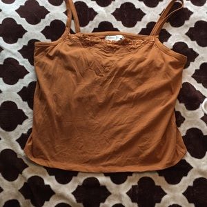 XL cognac colored lace trim bra camisole